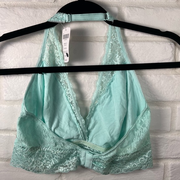 NWT Soma Bralette Lace Halter Unlined Wireless XL Extra Large Brook Green #0383 - Picture 2 of 13